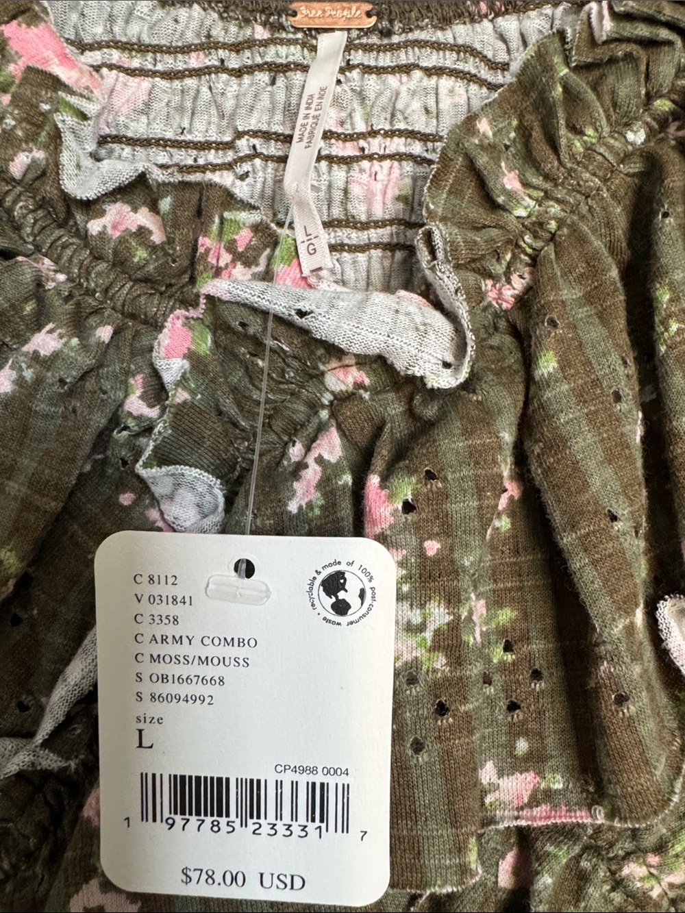 Free People Favorite Girl Smocked Top NWT - Picture 8 of 11